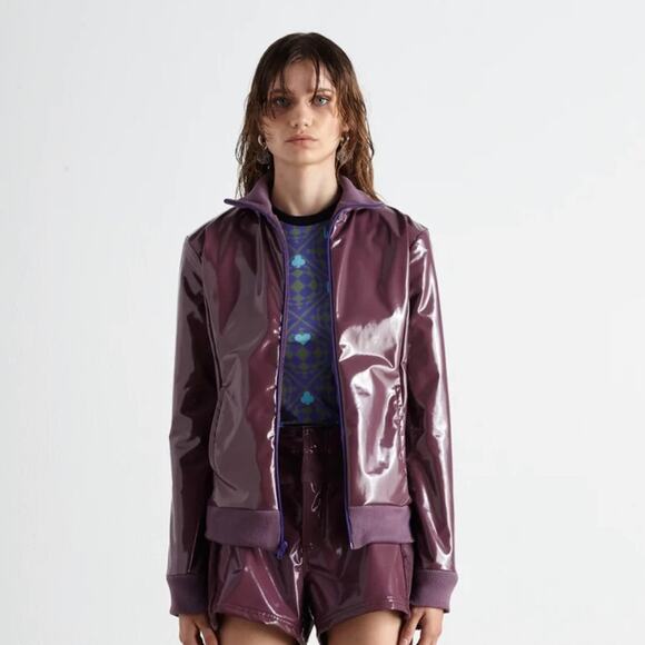maisie wilen Jackets & Blazers - NEW MAISIE WILEN Humanoid Track Jacket Aubergine Purple Shiny Small